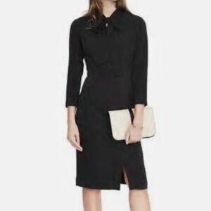 Banana Republic Tie Neck Dress, Black, size 8